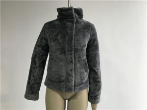 Wholesale Charcoal Ladies Fake Fur Coats , Regular Length Faux Fur Women's Jacket TW8504 from china suppliers
