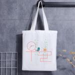 Custom Printed Shopping Christmas Gift Cartoon Ladies Canvas Carrier Bags Cotton