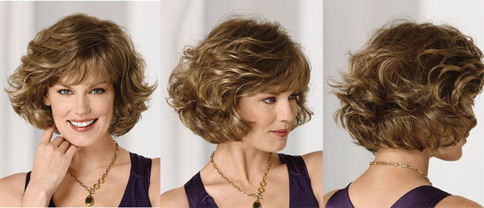 Black Women 180% Density Short Synthetic Wigs Wind With Blonde Curly Hair