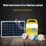 IP55 MP3 Emergency Solar Panel Home Lighting System For Outdoor Picnic