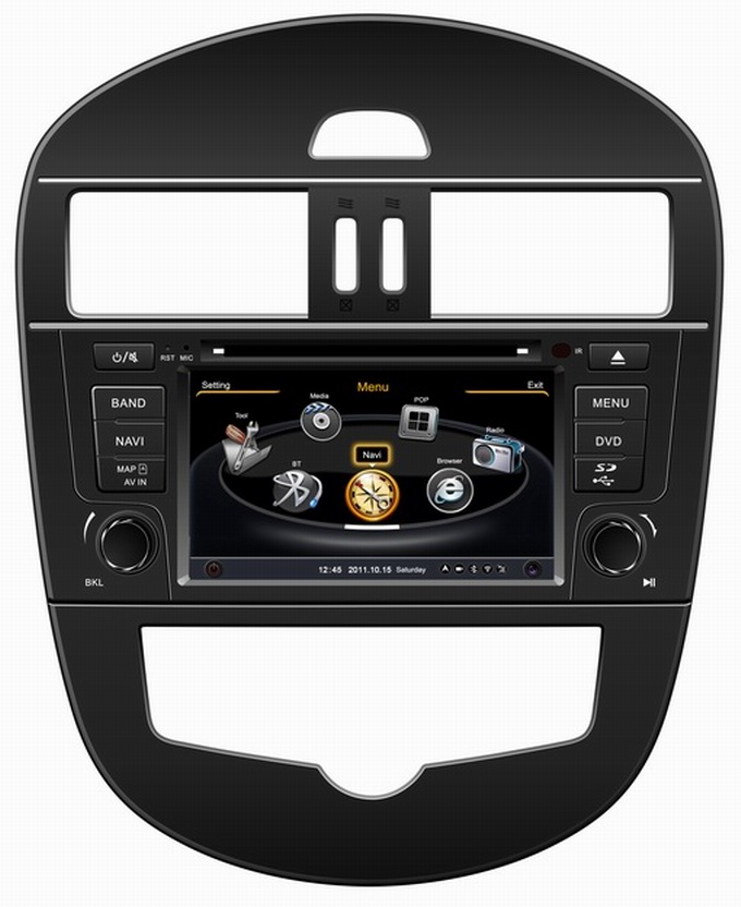 Ouchuangbo S100 Car Navigation GPS Video for Nissan Tiida 2012 with Bluetooth DVD Radio SP Rearview