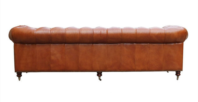 1 2 3 4 Seater Tan Leather Chesterfield Style Sofa Home Furniture