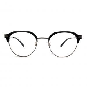 China FP2713 Vintage Round Acetate Metal Glasses Unisex Lightweight Spectacle on sale