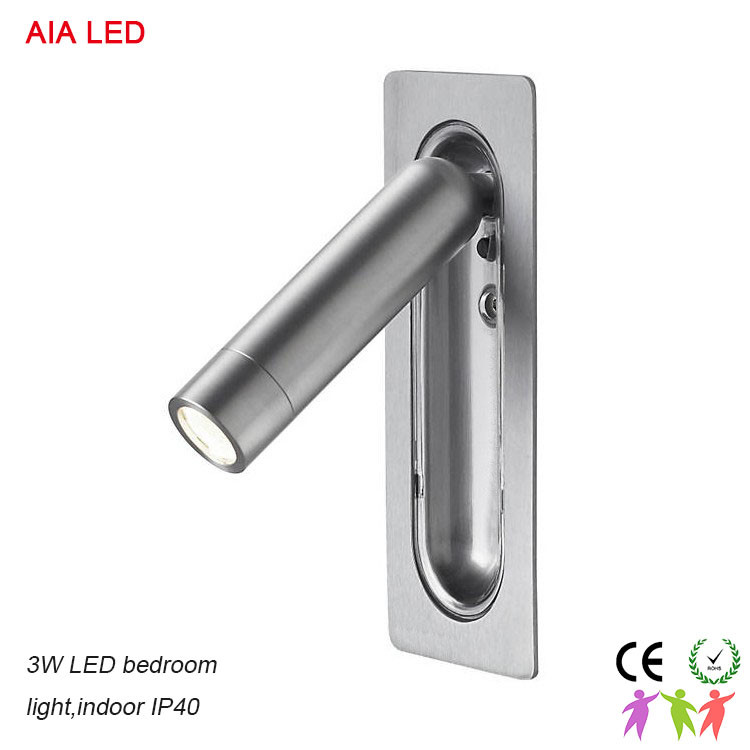 Rotate surface mounted bedside LED wall light/led reading lamp headboard wall light for hotel rooms
