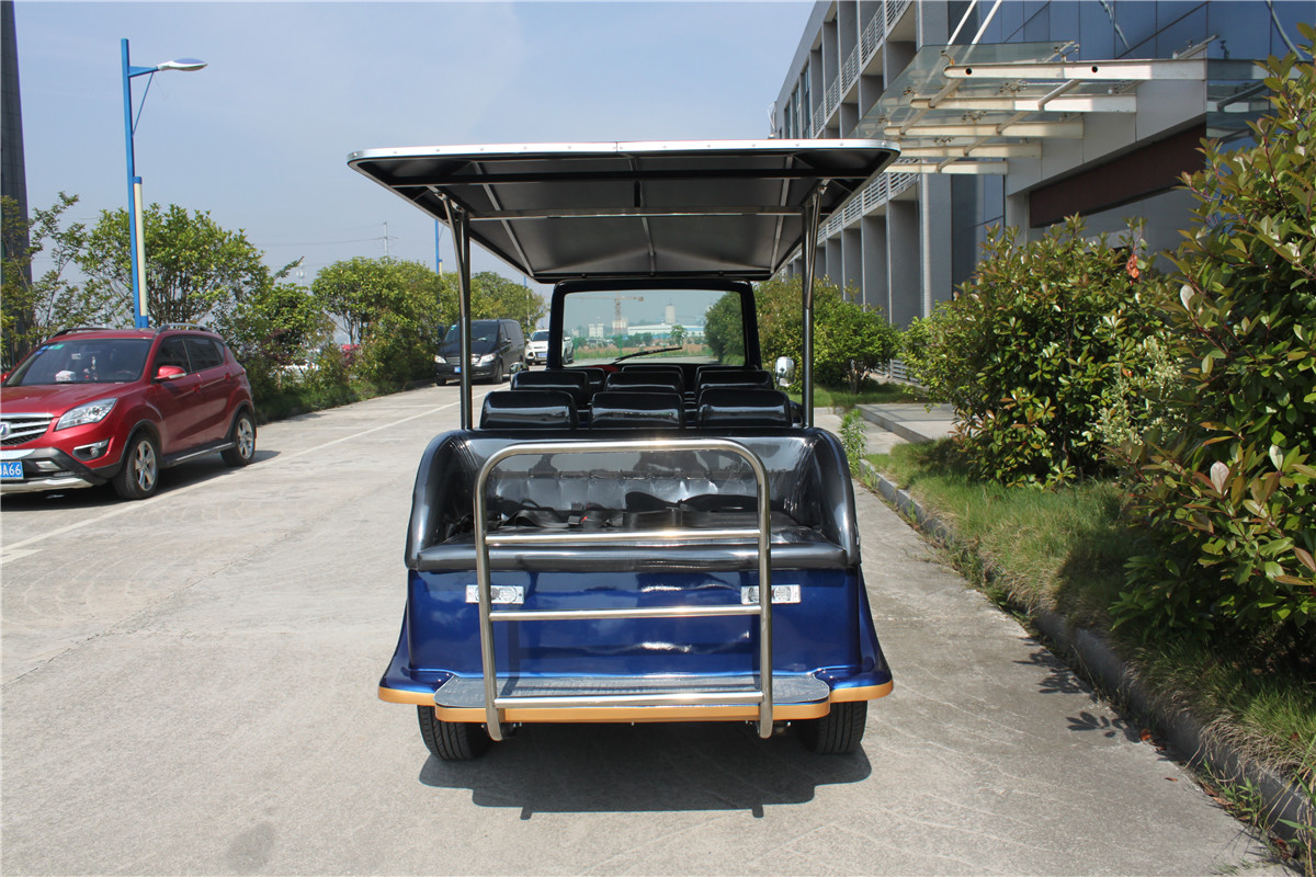Red Color Custom Aluminum Chassis Classic Golf Cart Shuttle Bus With Roof