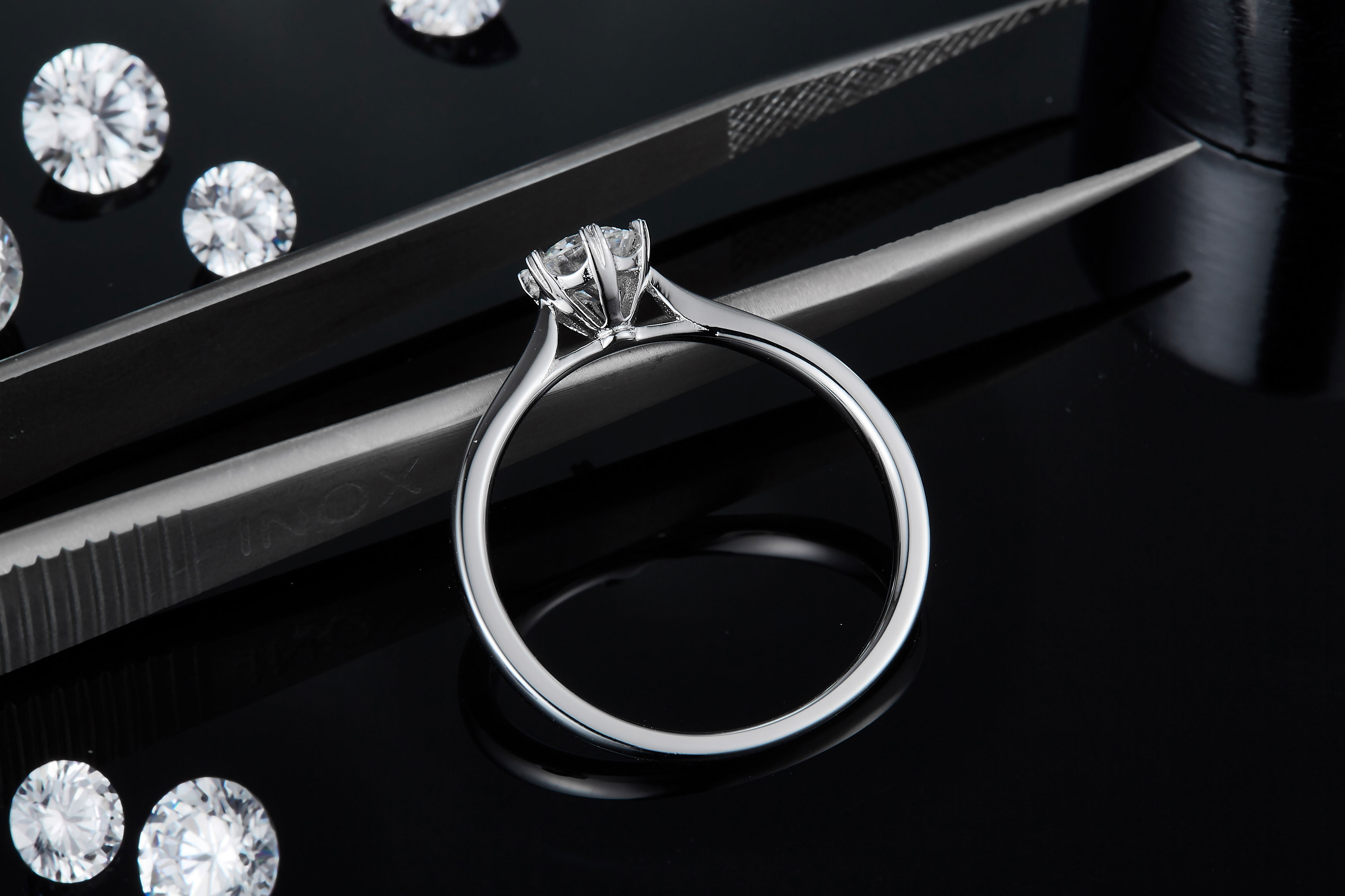 0.5ct Shape Hexgonal Lab Diamond Jewelry With Silver Women Ring