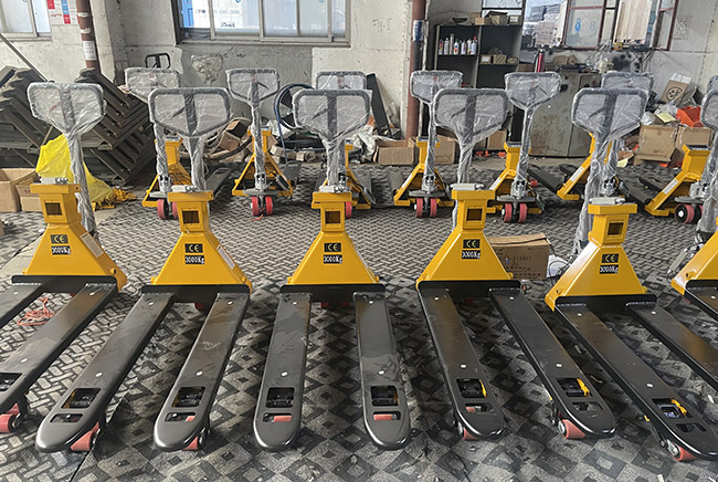 Warehouse Truck Scale Pallet Jack 1150*685mm 2000kg With A12E Indicator