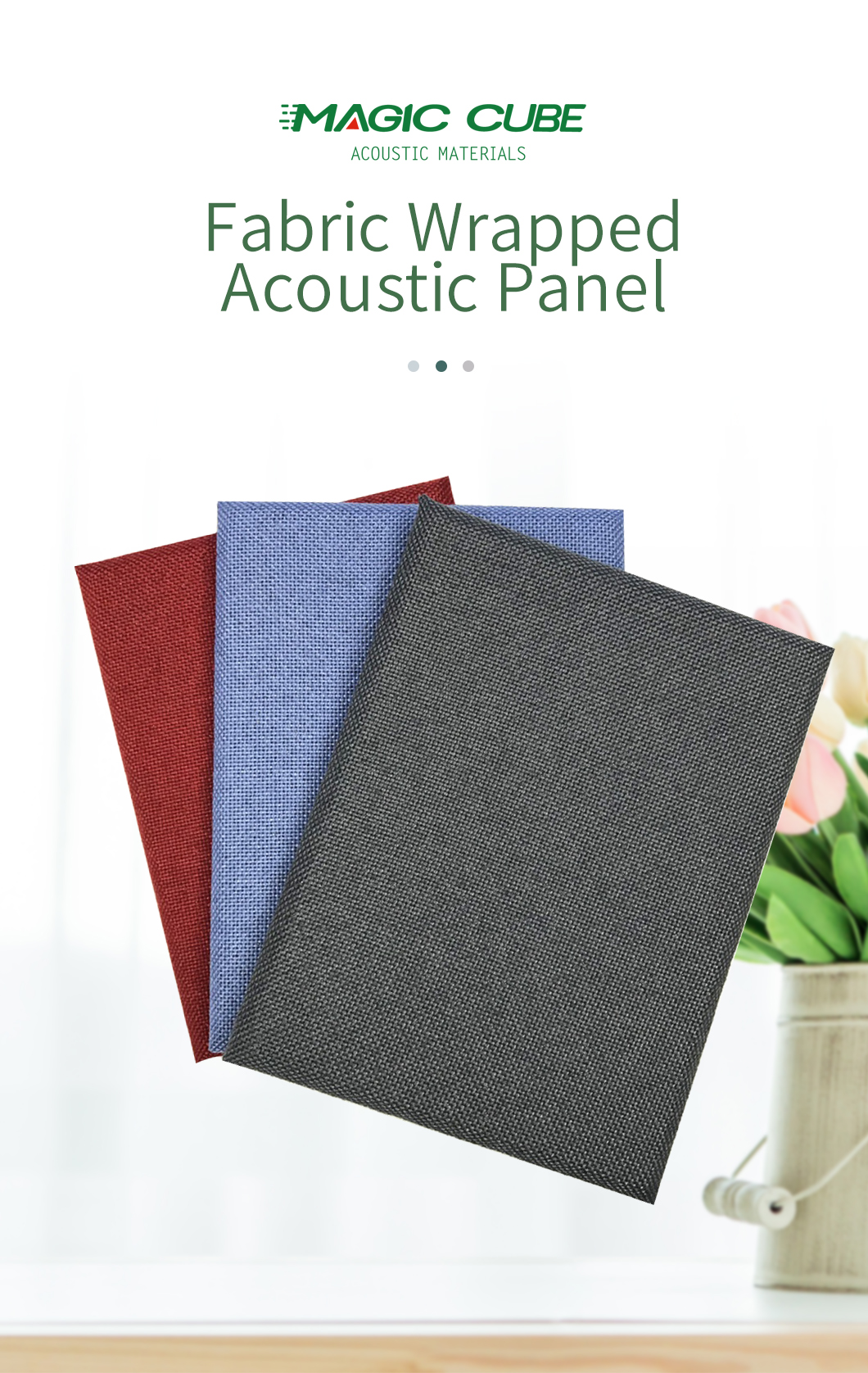 Soundproof Fabric Wrapped Acoustic Panel For Modern Design Wall Decoration
