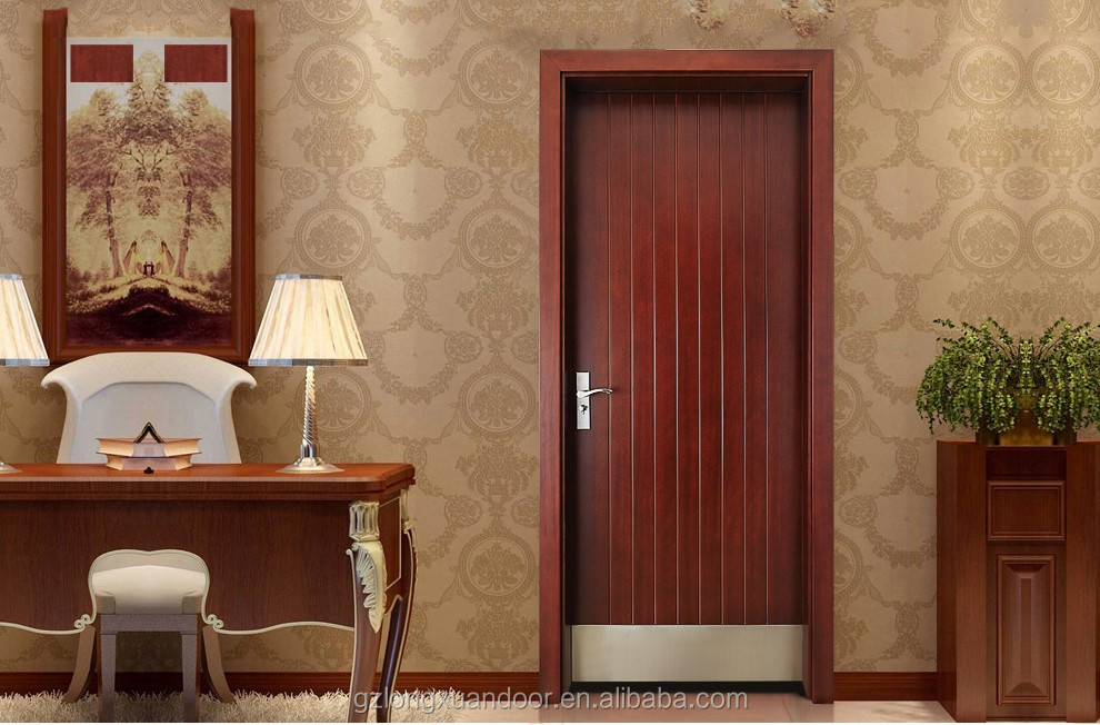 Bathroom design stainless steel board HDF solid wood door