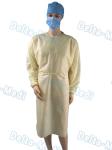 PP Material Yellow Disposable Laboratory Gowns Comfortable 2 Waist Belts Tie On
