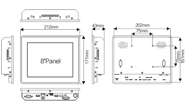 Capacitive 8" RK3399 Android Touch Panel PC COM/USB/LAN/GPIO