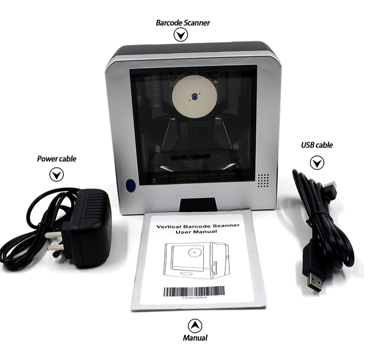 Desktop Barcode Scanner for Supermarket Goods OEM 1D Omnidirectional Scanning Machine