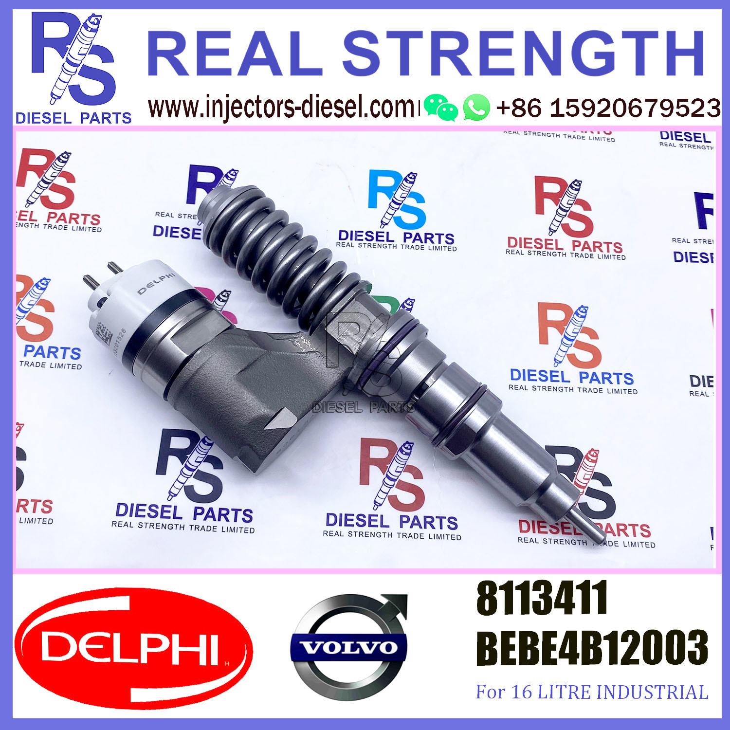 8113411 V-O-L-V Diesel Injector BEBE4B12003 A3 For D12 3039 US 465 SPEC 345-385 HP
