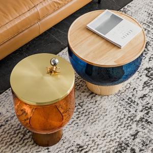Wholesale Orange Glass Edge Creative Coffee Tables Wine Cup Shape Artistic Style ODM from china suppliers