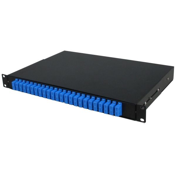 Black Fiber Termination Cabinet , Fiber Optic Splitter Box Easy Maintenance