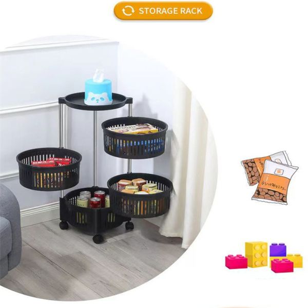 Standing Type 3 Layers Metal Round Pantry Storage and Organization for Kitchen Cabinet