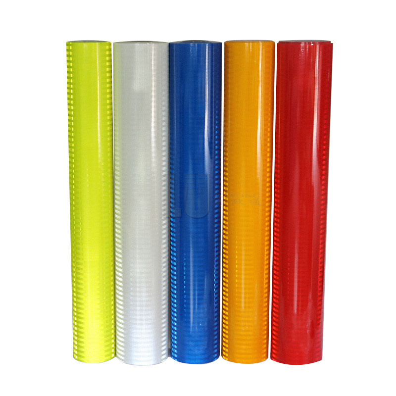 White Blue Red Prismatic Reflective Temporary Vinyl Film PET Material