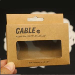 Wholesale Brown Kraft Paper Packaging Box with Window / Usb Cable Box Recycled Materials from china suppliers