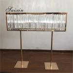 Wholesale wedding table decoration rectangle crystal centerpieces with light