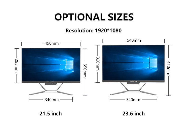 2025 21.5 All In One Pc Office Desktop Intel I3 I5 I7 3rd Gen Upgrade To 11th Gen Computer Gaming Panel Pc With Webcam