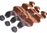 Stock Black / Yellow Ombre Virgin Hair Weave Body Wave for Women