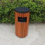 Single Barrel ISO14001 13.2gal Outdoor Wooden Trash Can