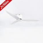 White Modern Flush Mount Ceiling Fan , DC Motor Kitchen Fan Light