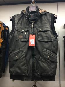 Wholesale MP-1510 Men's PU vest jacket coat from china suppliers