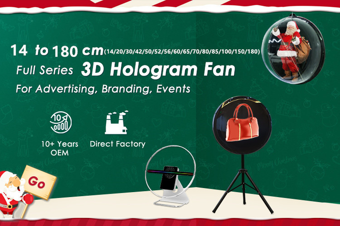 65cm 768LED Halloween Hologram Display Fan Projector 4K 3D Hologram Projector with Holograma App Festive Displays