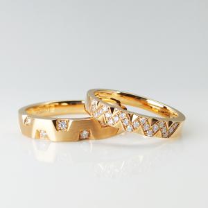 Wholesale Sparkly Diamonds Pure Color 18k 0.075ct Rose Gold Couple Rings from china suppliers
