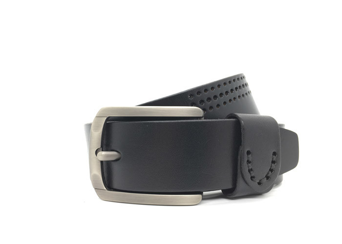 3.8CM Custom Logo Jeans Mens Casual Cow Leather Belt
