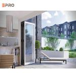 Bi Fold Aluminum Grill Frameless Folding Glass Doors Heat Insulation