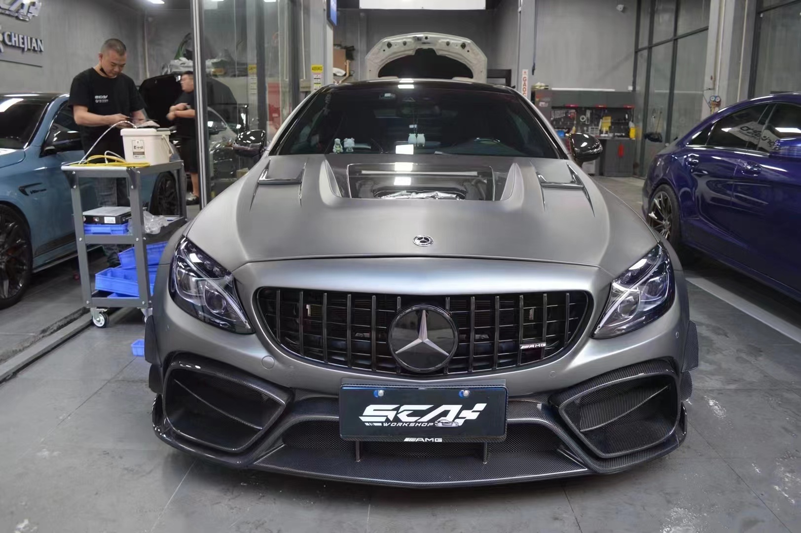 New Product for Mercedes W205 AMG C63 Coupe Body Kit C63 Coupe Upgraded IMP Style Front Bumper