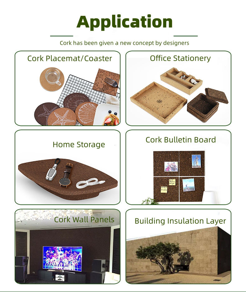 Eco-Friendly Black Cork Sheet Dark Cork Board Roll Tiles For Crafts