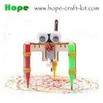 Kids Scientific DIY Toys Wooden Color Smart Graffiti Doodling Robots Easy