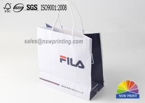 Wholesale 4 Color Printing Custom White Kraft Paper Bags For Garments , Paper Shopping Bags from china suppliers