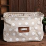 Cotton Linen Portable Square Dirty Cloth Storage Bag Hamper Eco Friendly