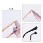 Womens Cat Eye Metal Frame Sunglasses Mirrored Tint Lenses CE