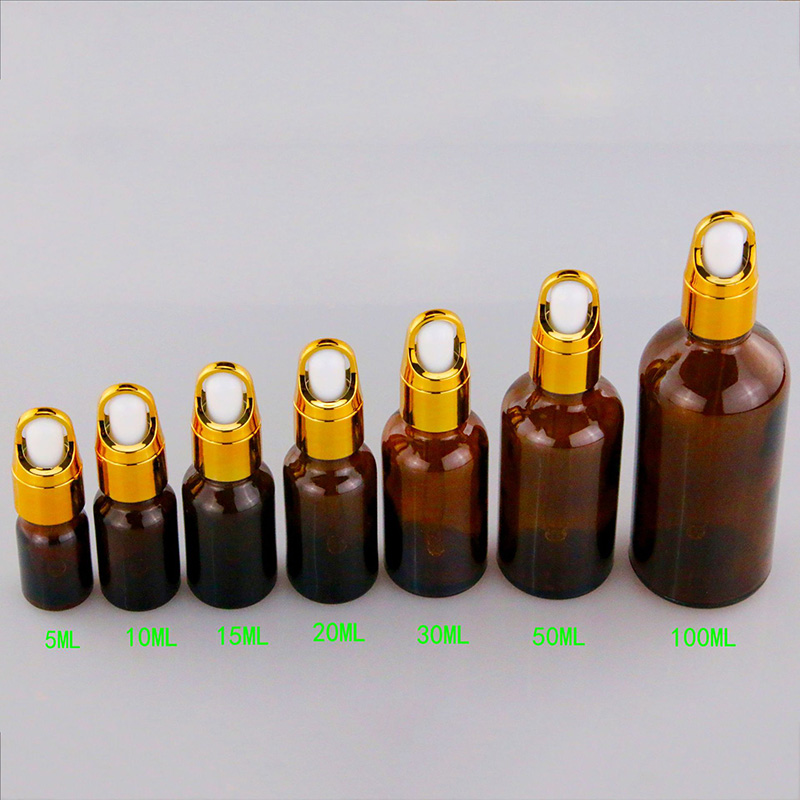 Frosted Blue Glass Cosmetic Face Serum Bottles Custom Empty Luxury Hair Essential Oil Dropper Bottle with Box Sample Free