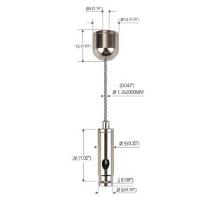 Wholesale 1.2mm Suspended Cable Lighting System Nickel Plated Brass YW86006 from china suppliers