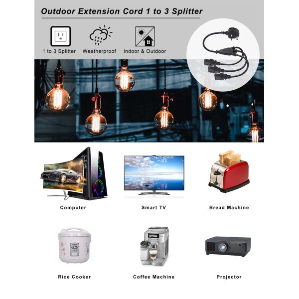 UK Plug to C13 Power Cord 1.8M 250V 13A for Server Rack