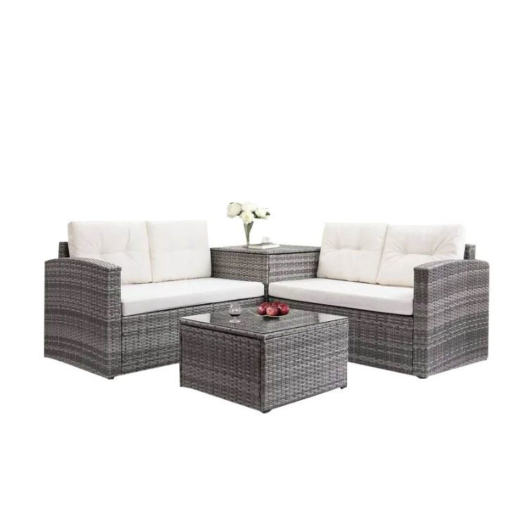 Wicker Patio Corner Sofa Set Customized Color Rattan Outdoor Furniture