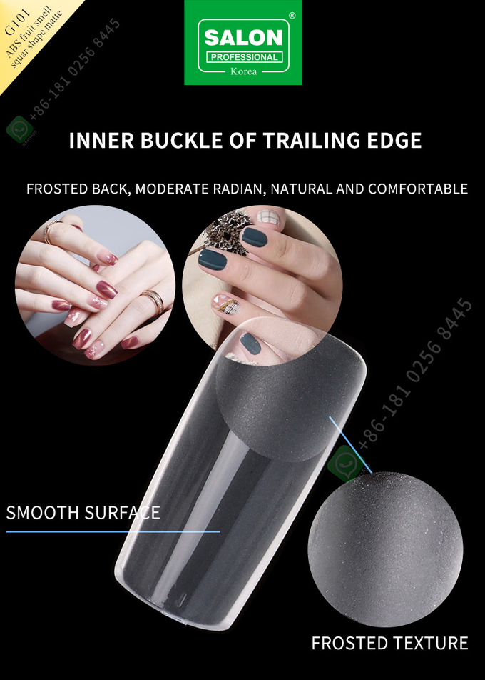 Full Matte Clear Acrylic Fake Nail Medium Square Press On Nails For Nail Extension Manicure Tools