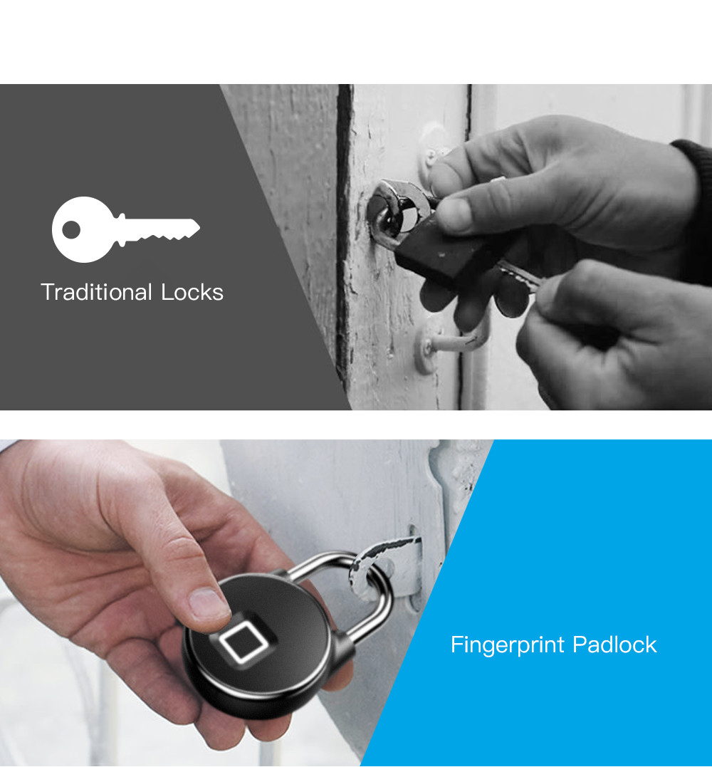 Outdoor Waterproof Fingerprint Smart Padlock Tuya USB Charging IP65