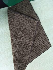 Wholesale Brown Stitching Striped Coral Fleece Microfiber Kitchen Towels 32*32cm from china suppliers