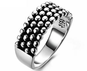 Wholesale Indonesia's export trade exaggerated fashion jewelry retro rivet Thai Silver Ring from china suppliers