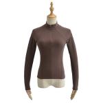 2023 Spring Double Sided German Velvet Raglan Sleeve Zipper Bottom Top Women'S T