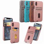ID Credit Card Slot Embossed Leather Back Phone Case For Iphone X,For iPhone X