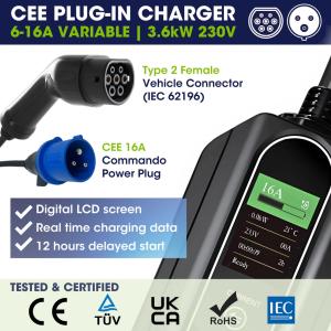 Wholesale 3.6KW/7.2KW Portable Vehicle Charging Station 2.5kg J1772/IEC62196 from china suppliers