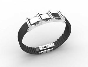 Wholesale Top Quality Europe Fashion Stainless Steel Genuine Leather Silicone Bangle Bracelet ADB50 from china suppliers